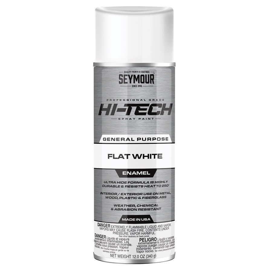 SEYMOUR® HI-TECH Spray Enamels - Flat White, 12 oz